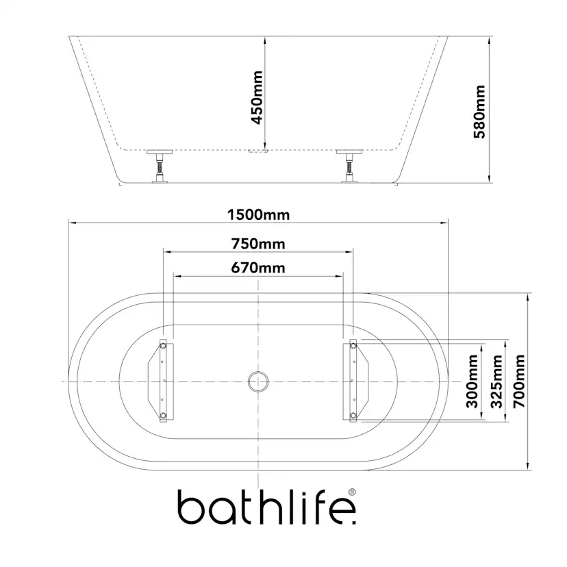 Badkar Bathlife Balans Vit
