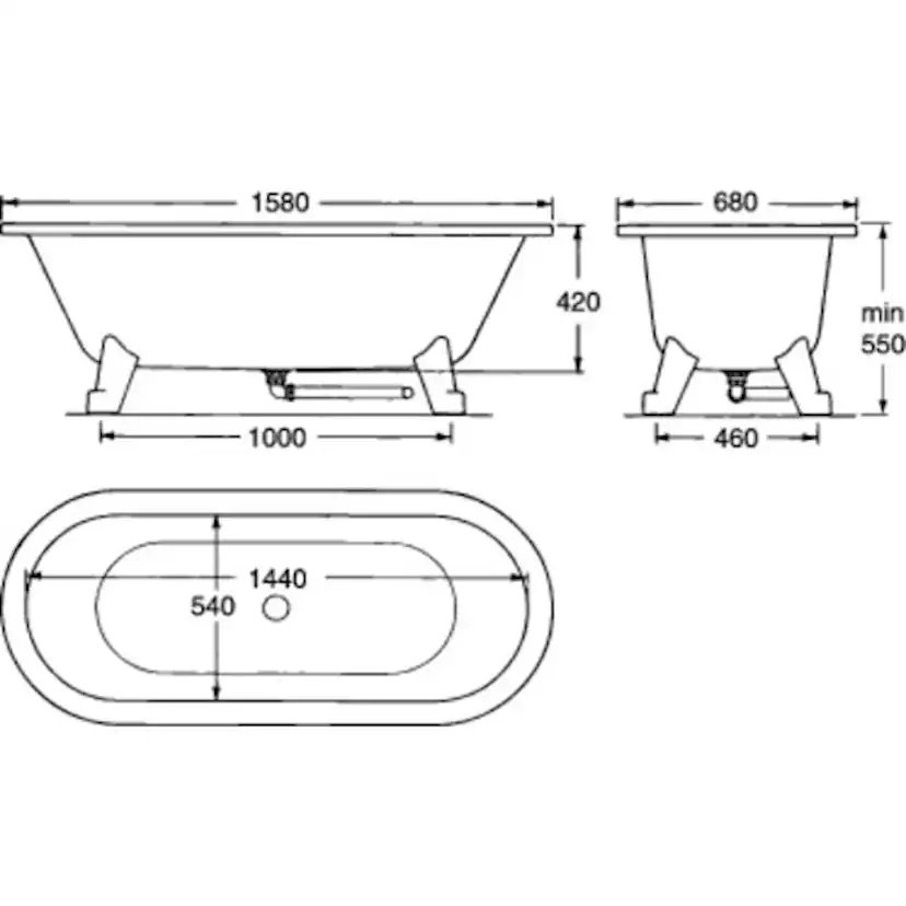 Badkar Gustavsberg 6316 Svart