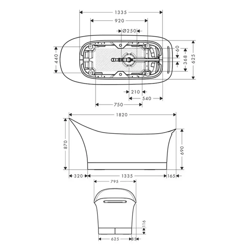 Badkar Axor Urquiola 1800 mm