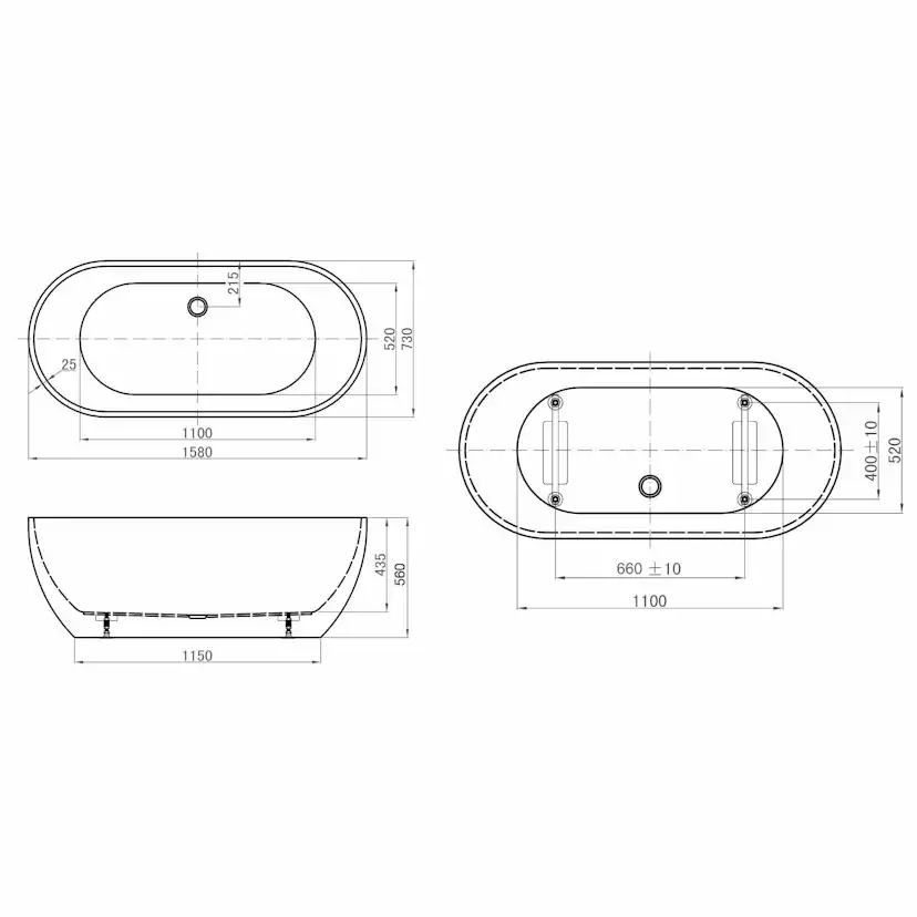 Badkar Westerbergs Sense Vit
