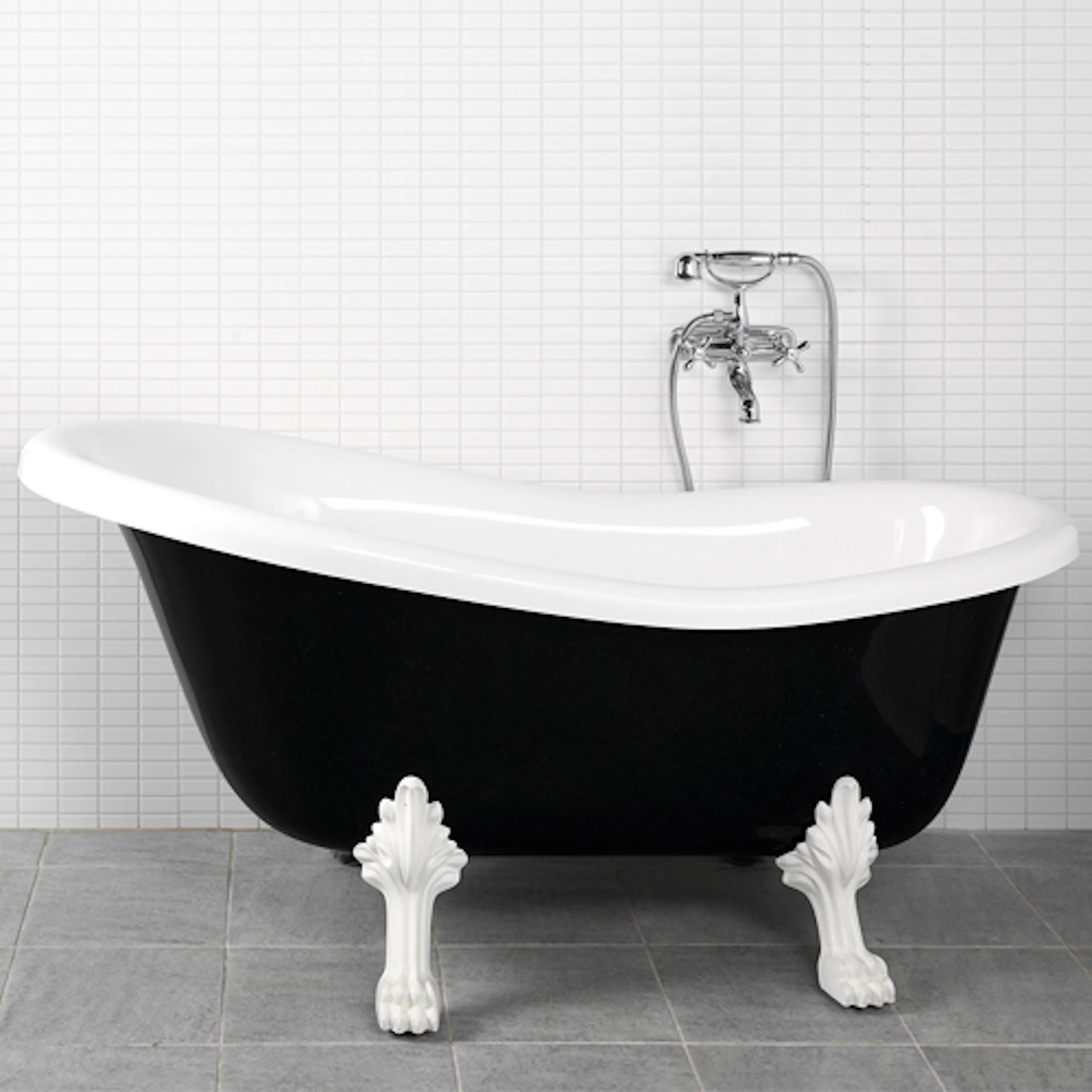 Badkar Westerbergs Victoria Svart/Vit