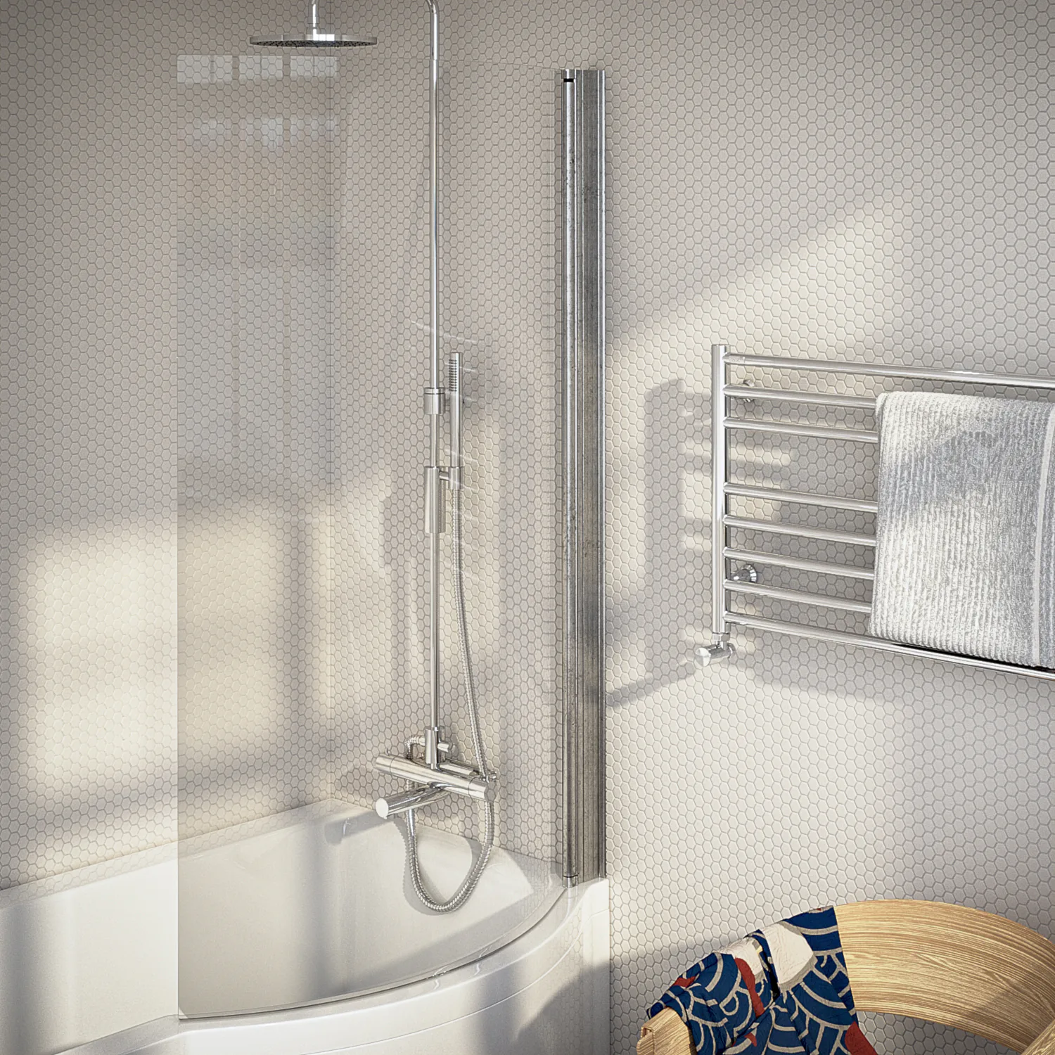 Badkarsvägg Nordhem till Solvik Klarglas