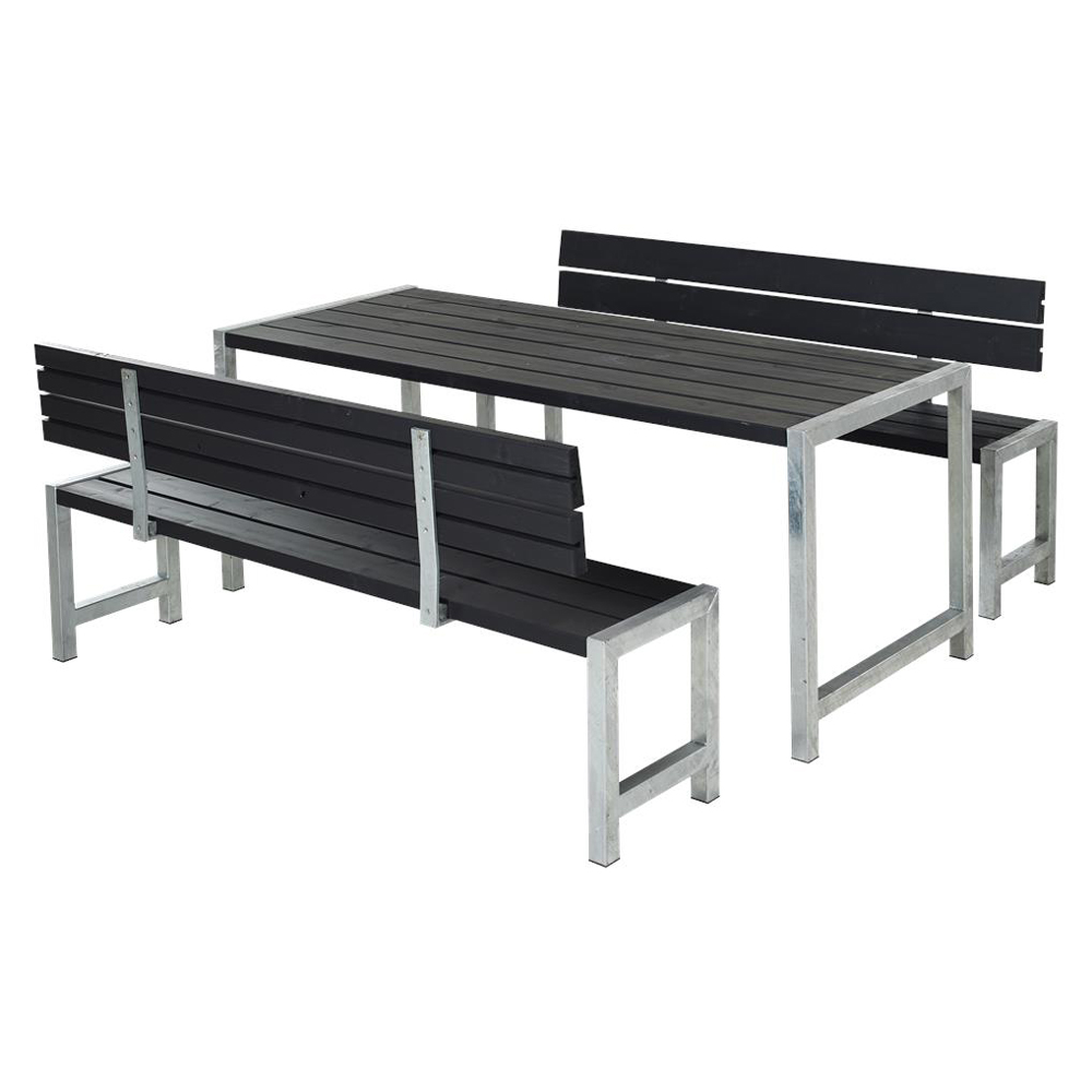 Bänkset Utomhus PLUS Svart