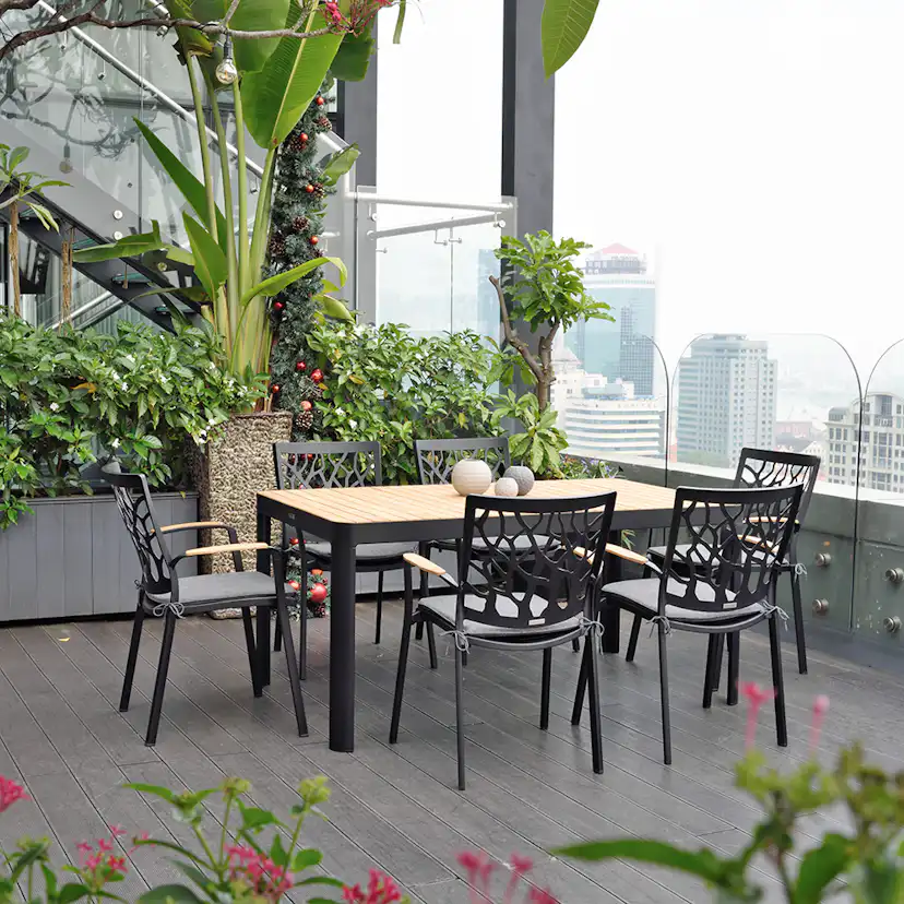 Matgrupp LifestyleGarden Portals 160 cm med 6 Tree Stolar