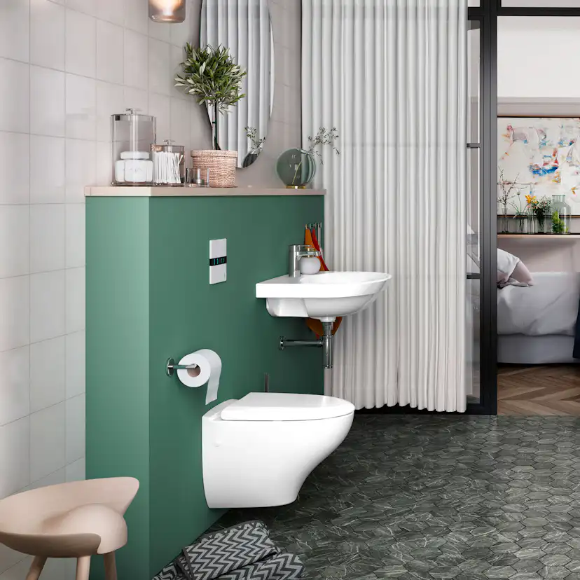 Vägghängd Toalettstol Gustavsberg Nautic All In One 1530 Komplett