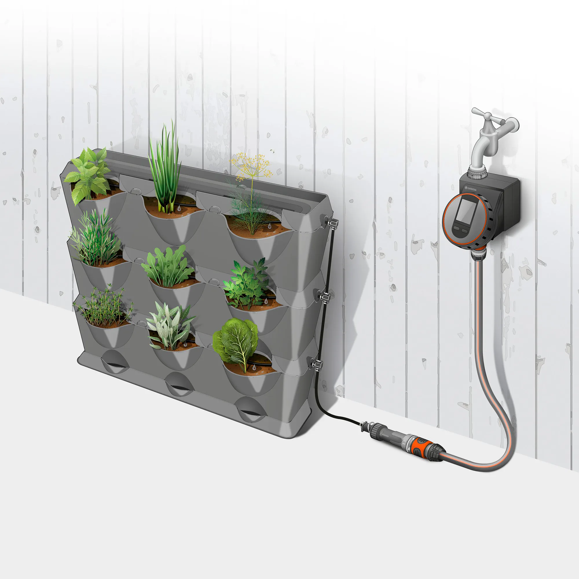 Bevattningsset Gardena Nature Up! till Vertikal Växthållare