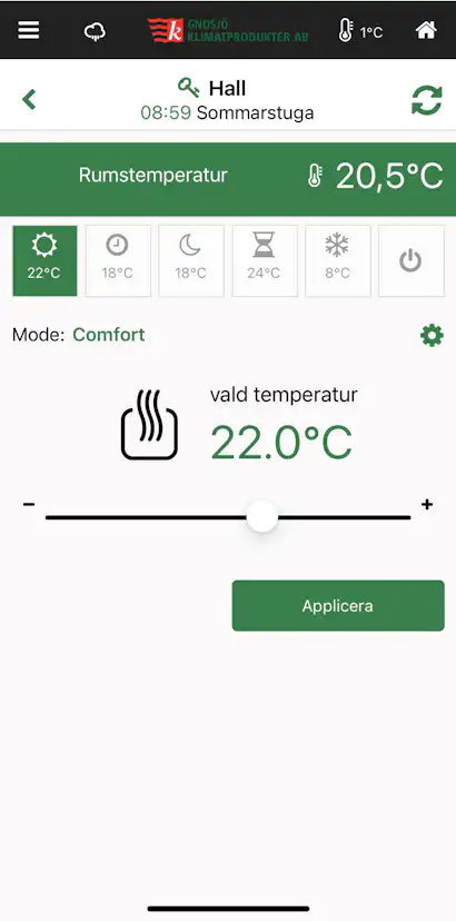 Oljefyllt Element Gnosjö Klimatprodukter 2080 med WiFi