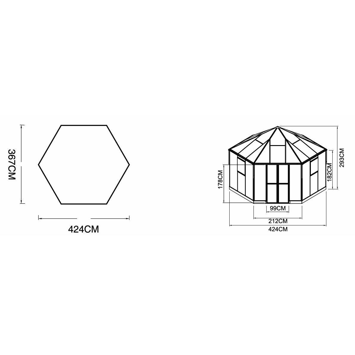 Växthus Lyfco Gazebo 12,7 m² Premium 4 mm Säkerhetsglas