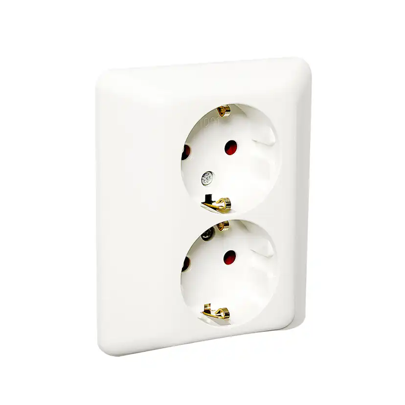 Vägguttag Elko 2-vägs MJ RS Renvit