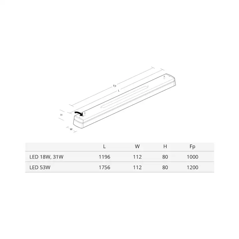 Interiörarmatur SG ARMATUREN Facet Ii 1200 Asy 3000K Da
