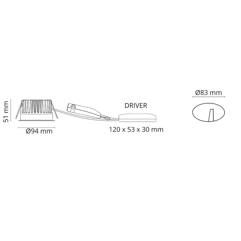 Downlight SG ARMATUREN Soft Slim Dimtowarm 7W IP44 LED