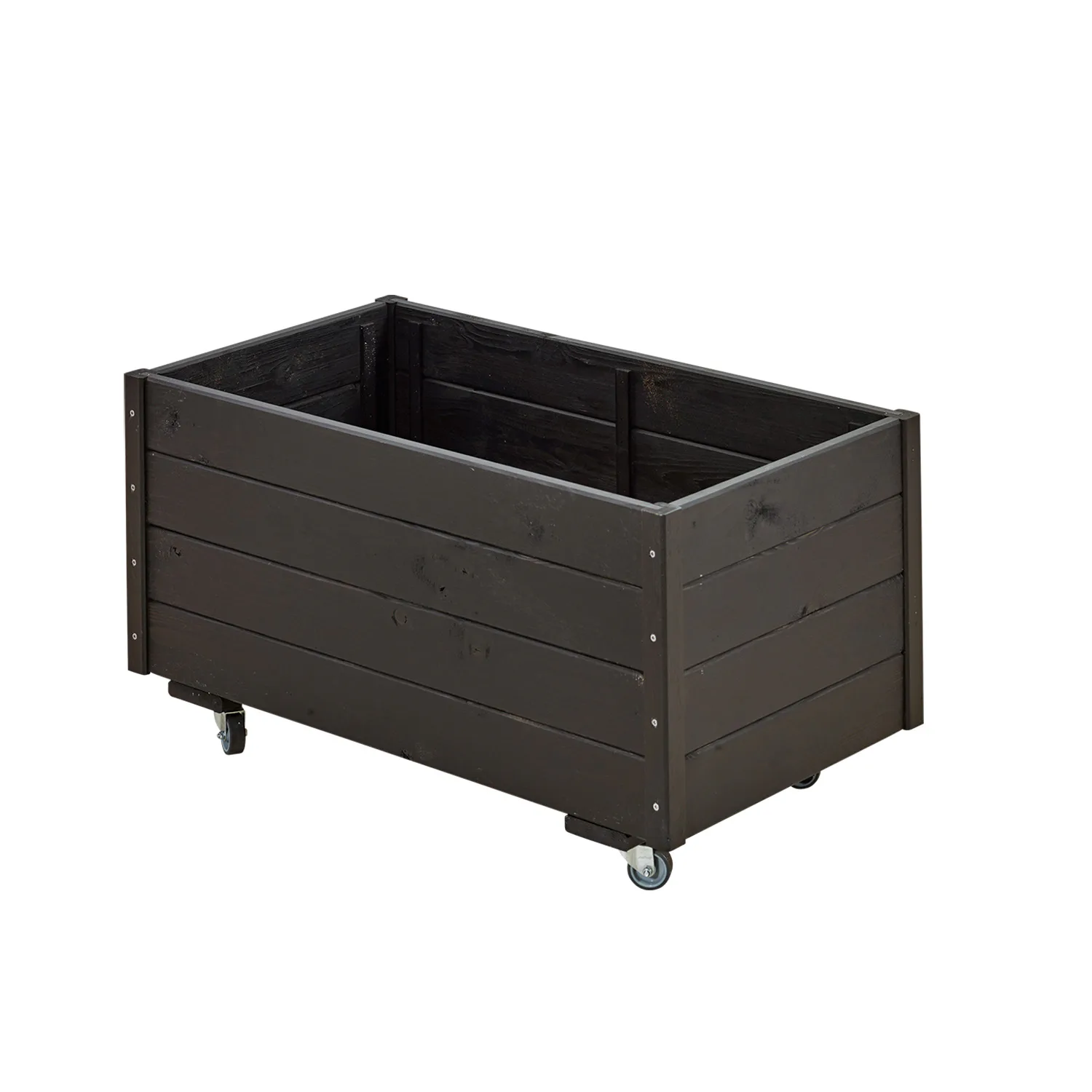 Blomlåda PLUS Svart för Utomhusbruk på Hjul 48x88x47 cm