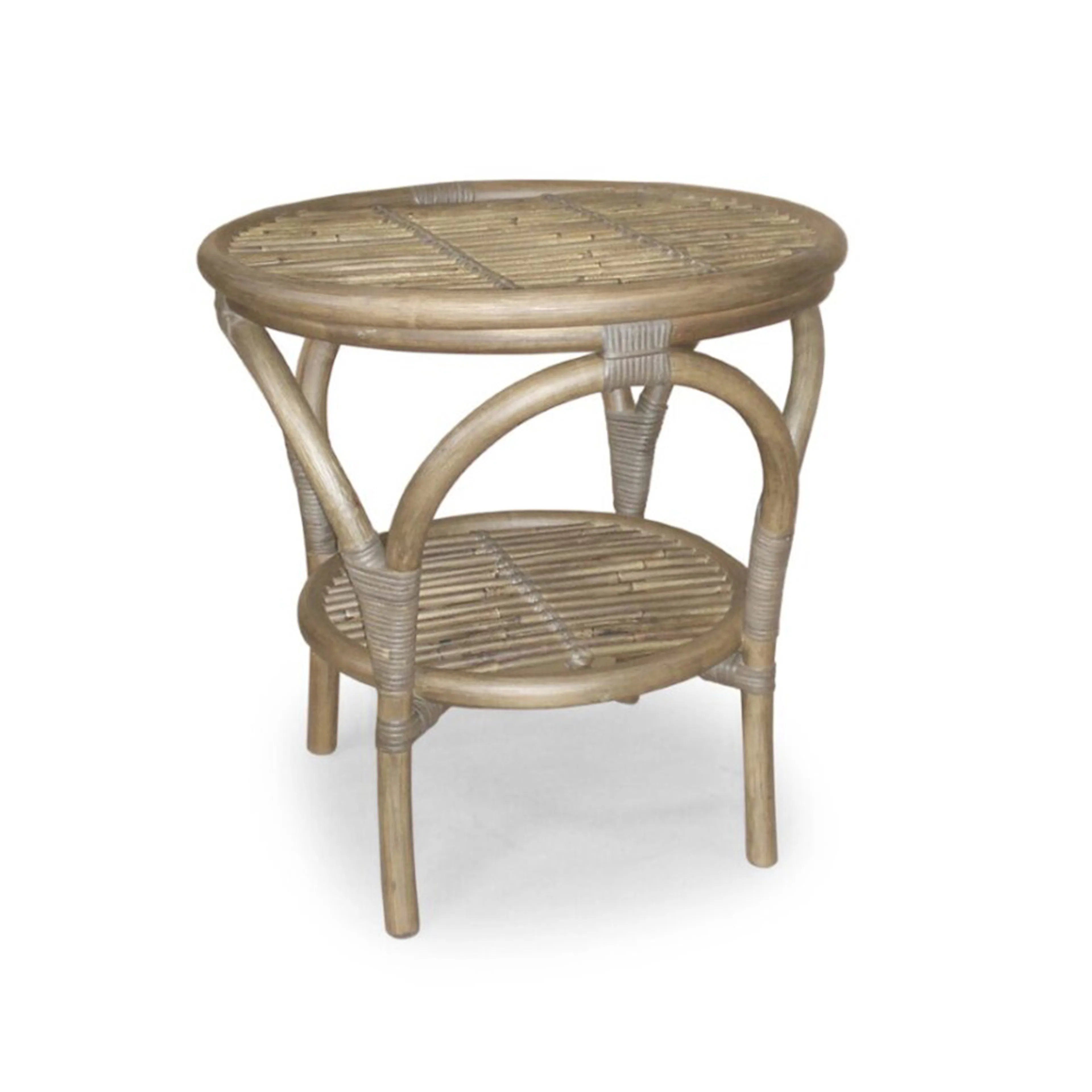 Cafébord Hillerstorp Praktö Naturfärgad med Rund Bordsskiva i Konstrotting