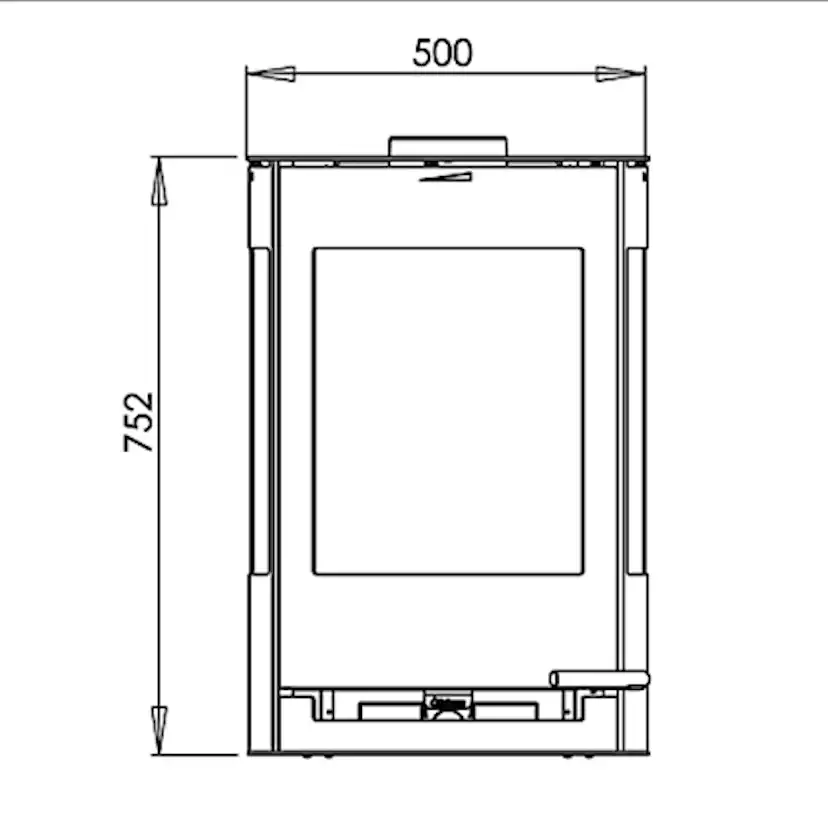Braskamin Aduro 9.4 Vägghängd Med Sidoglas, Svart