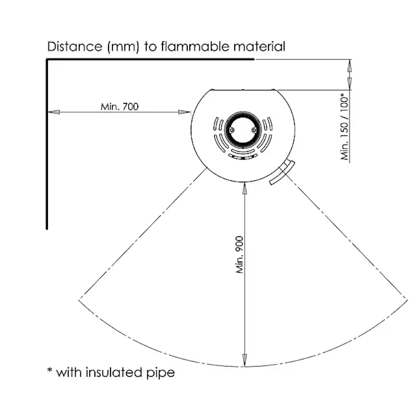 Braskamin Aduro 9.5 Fristående med Sidoglas 9kW