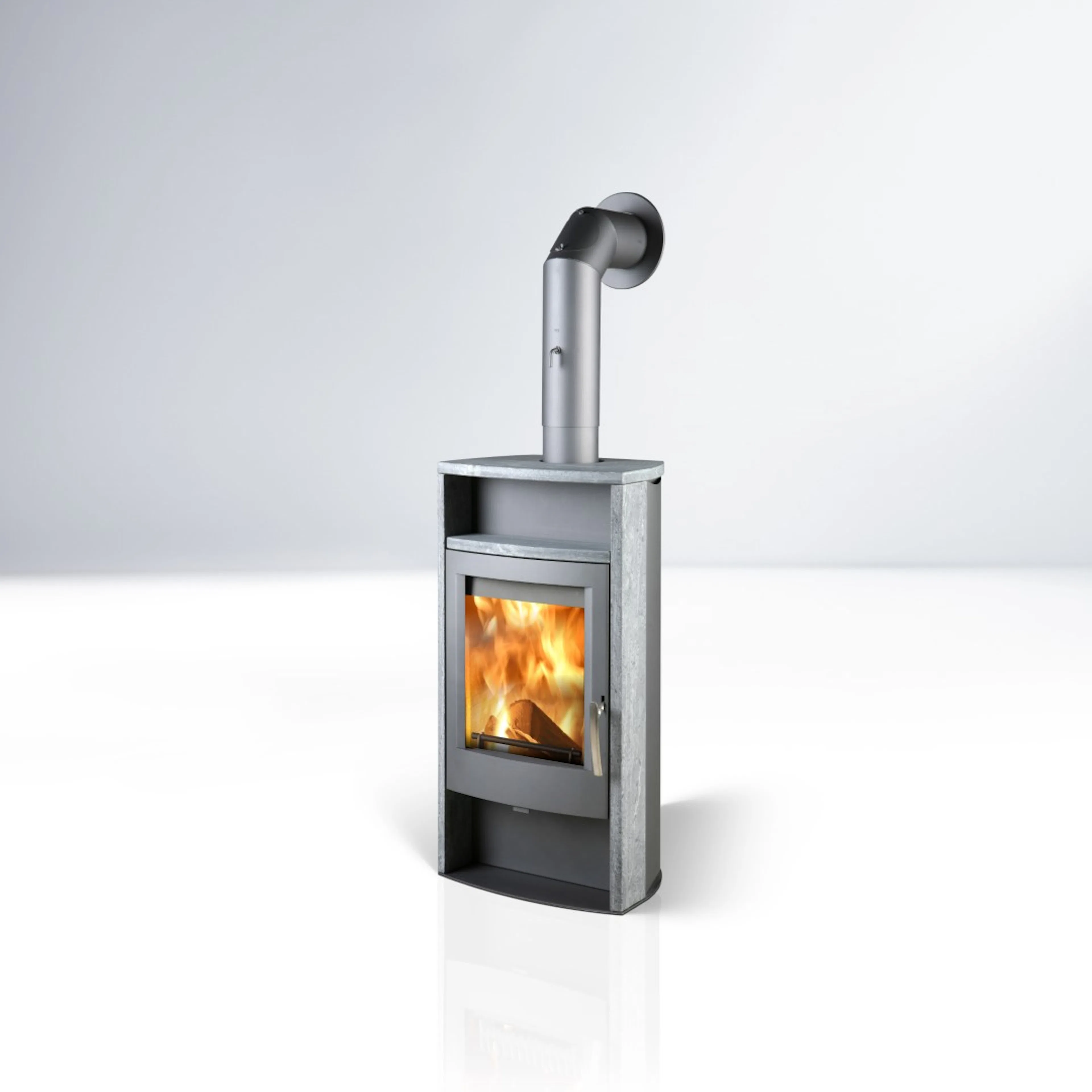 Braskamin Kaminexperten Alvesta i Svart Stål/Täljsten
