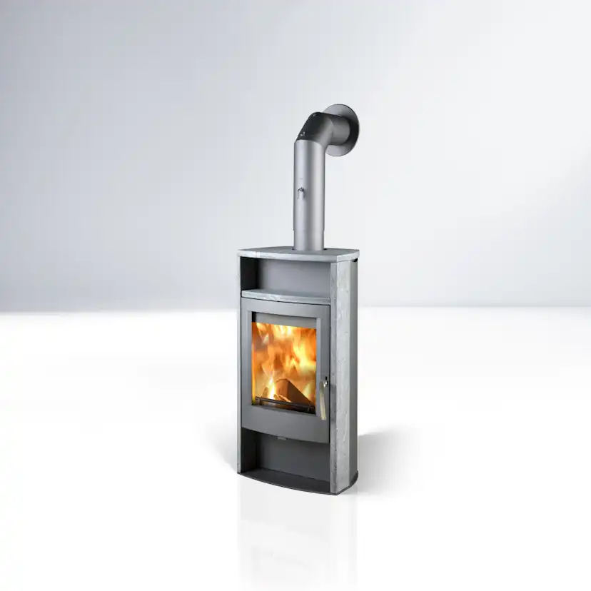 Braskamin Kaminexperten Alvesta i Svart Stål/Täljsten