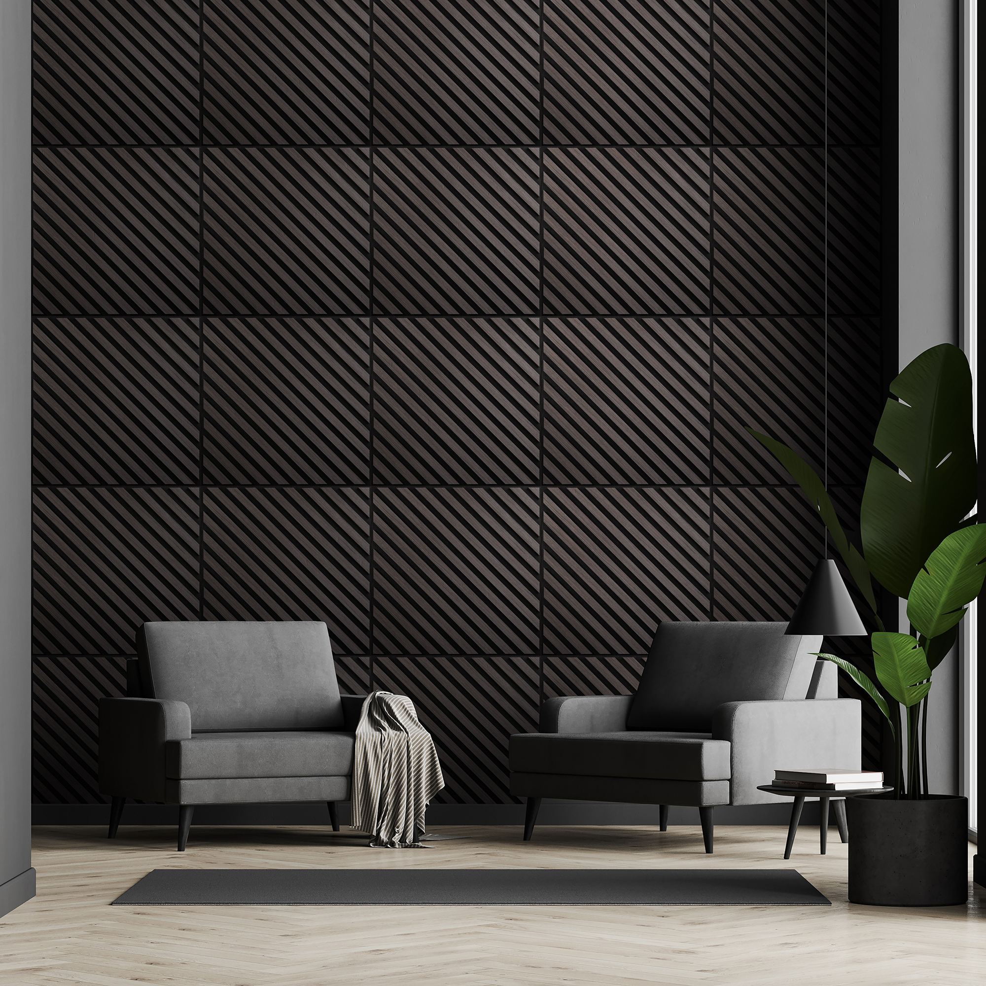 Akustikpaneler NQD Smartwall Fyrkantiga 4-Pack Diagonal