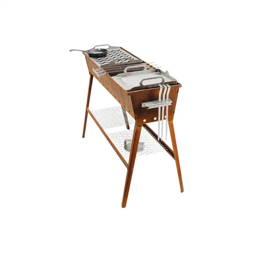 Kolgrill GrillSymbol Naked Chef XL i Cortenstål med Ventilationsgaller