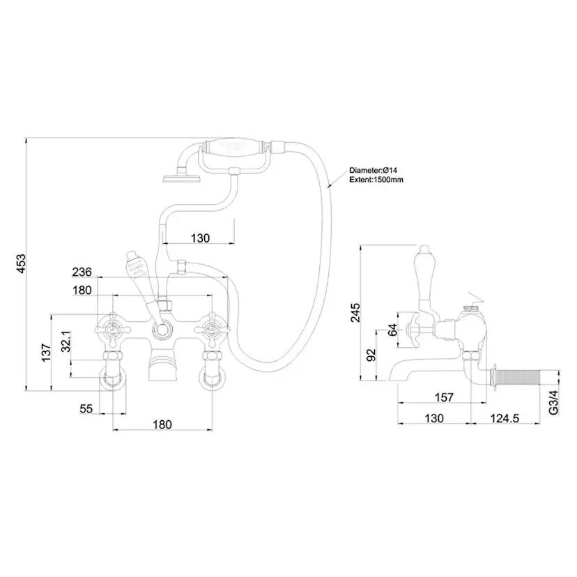 Badkarsblandare Burlington CL17 Anglesey