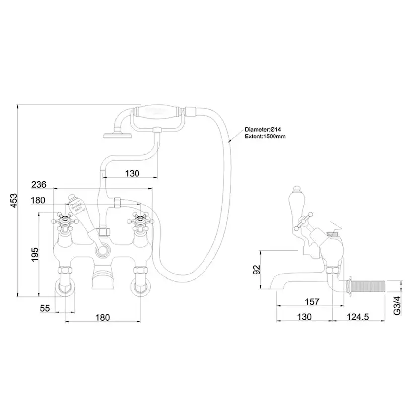 Badkarsblandare Burlington CL21 Birkenhead