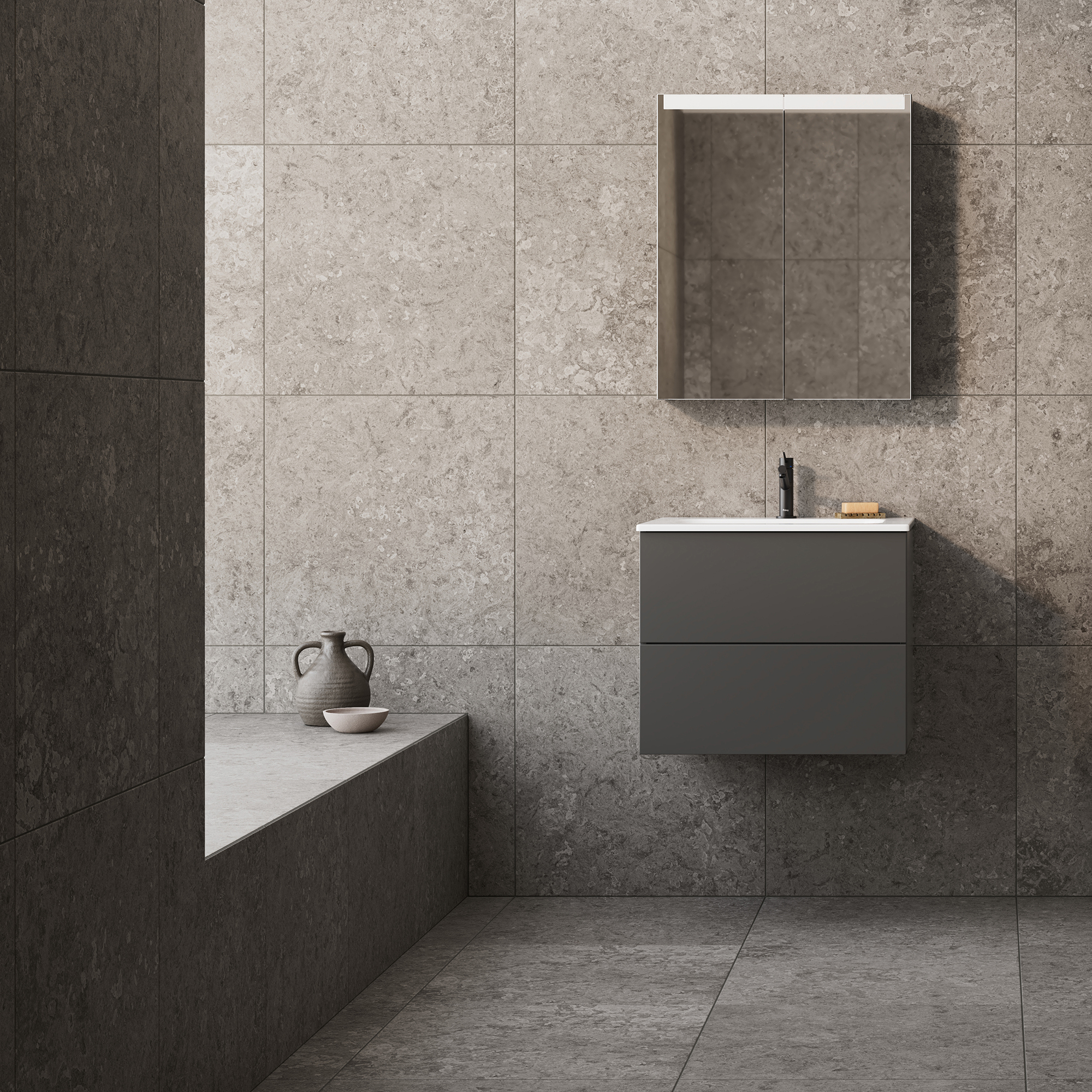 Möbelpaket INR Core Solid med Spegelskåp Stage Plus