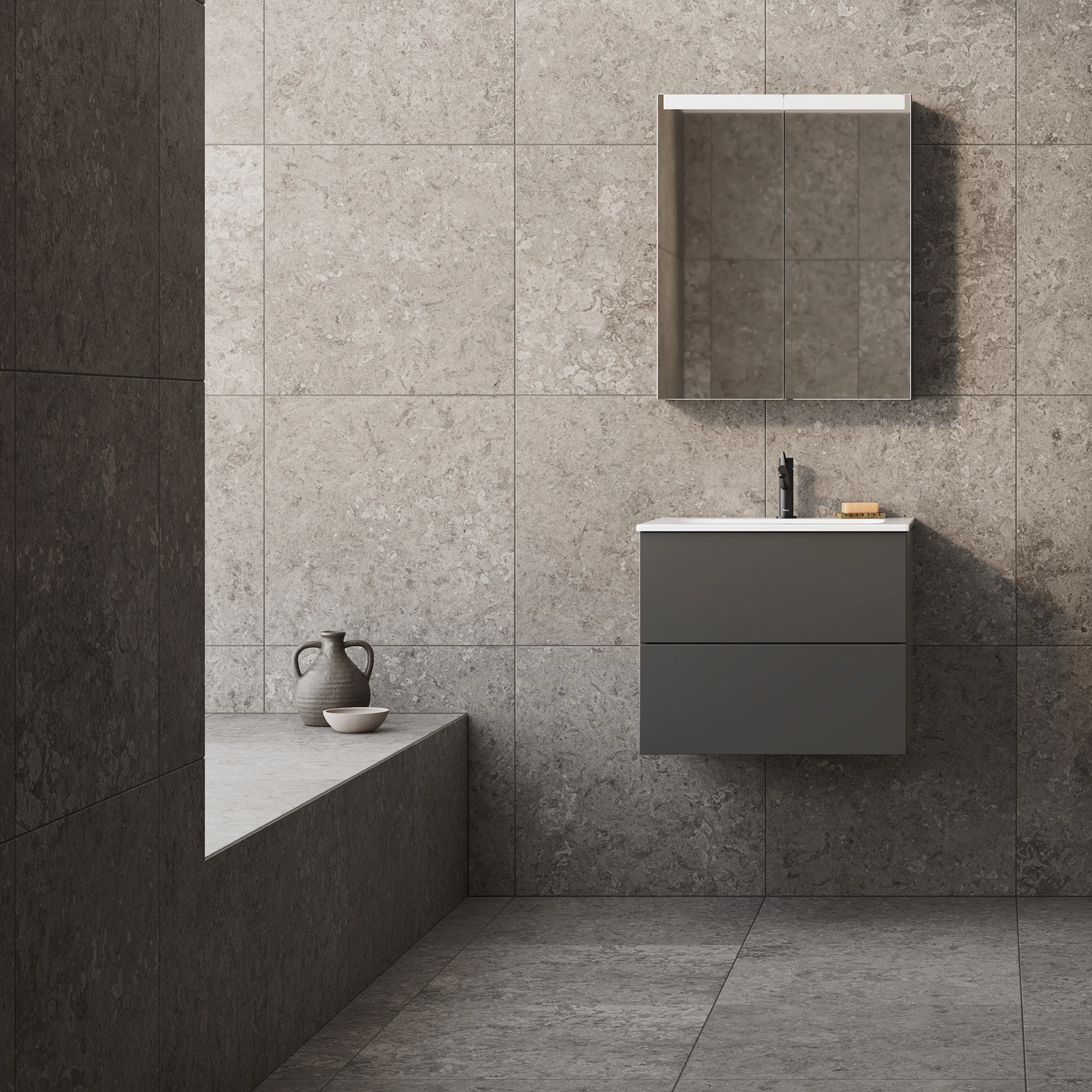 Möbelpaket INR Core Solid med Spegelskåp Stage Plus