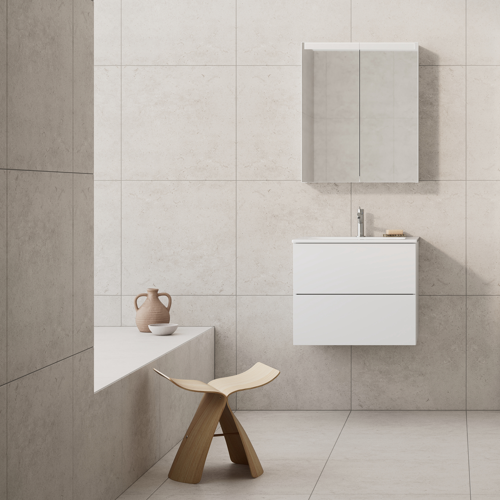 Möbelpaket INR Core Solid med Spegelskåp Stage Plus