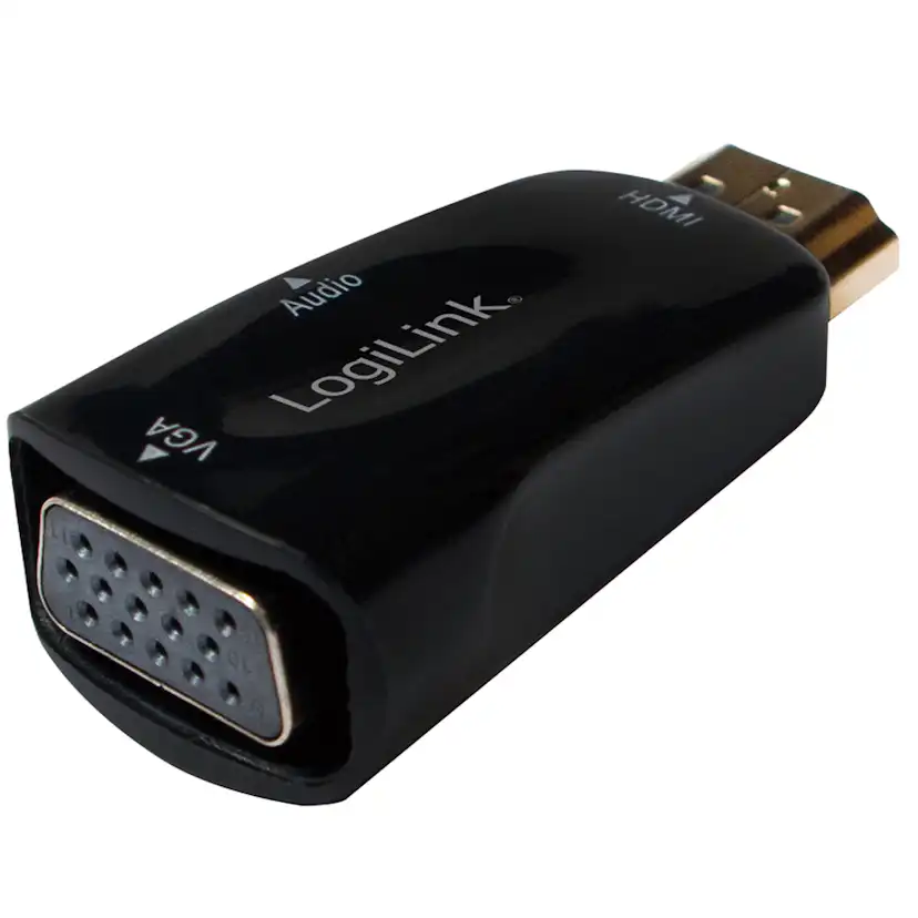 VGA till HDMI-konverterare LogiLink HDMI-hane till VGA-hona + Ljud