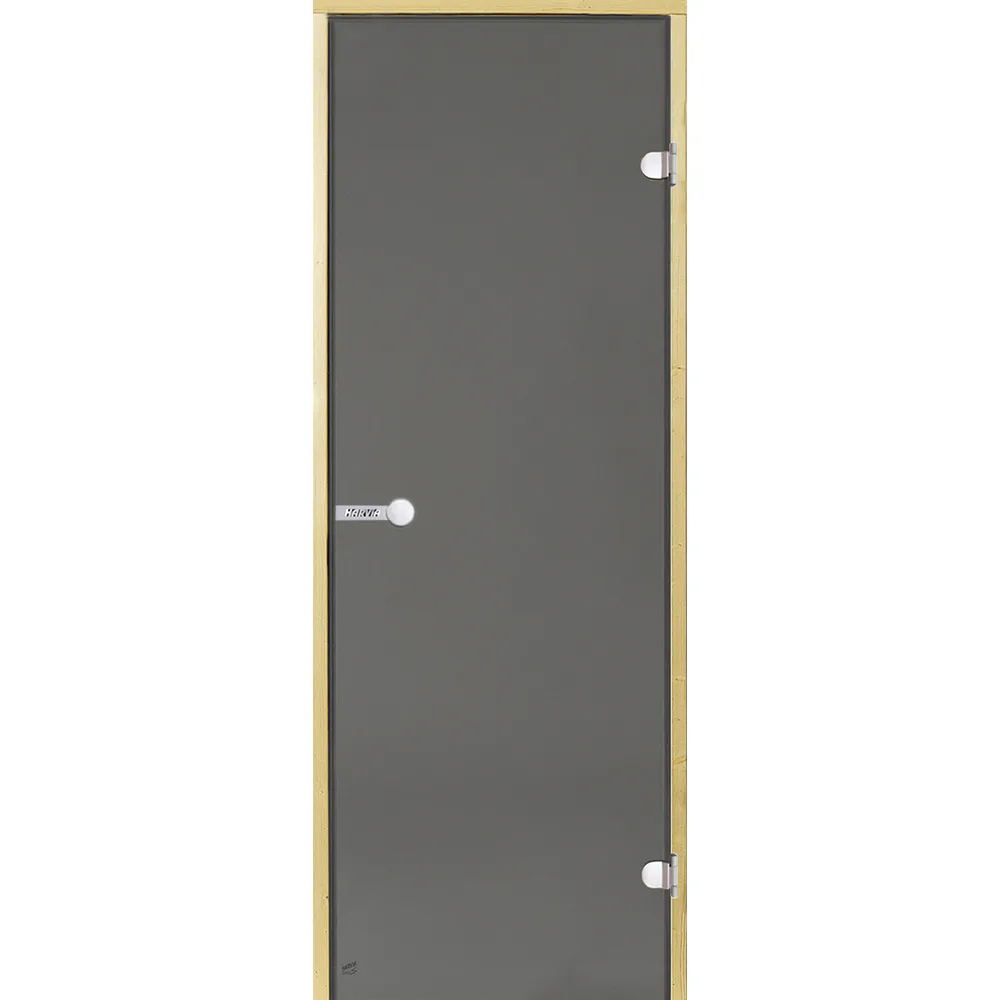 Glasdörr Harvia Rökgrå med Furukarm 7x19