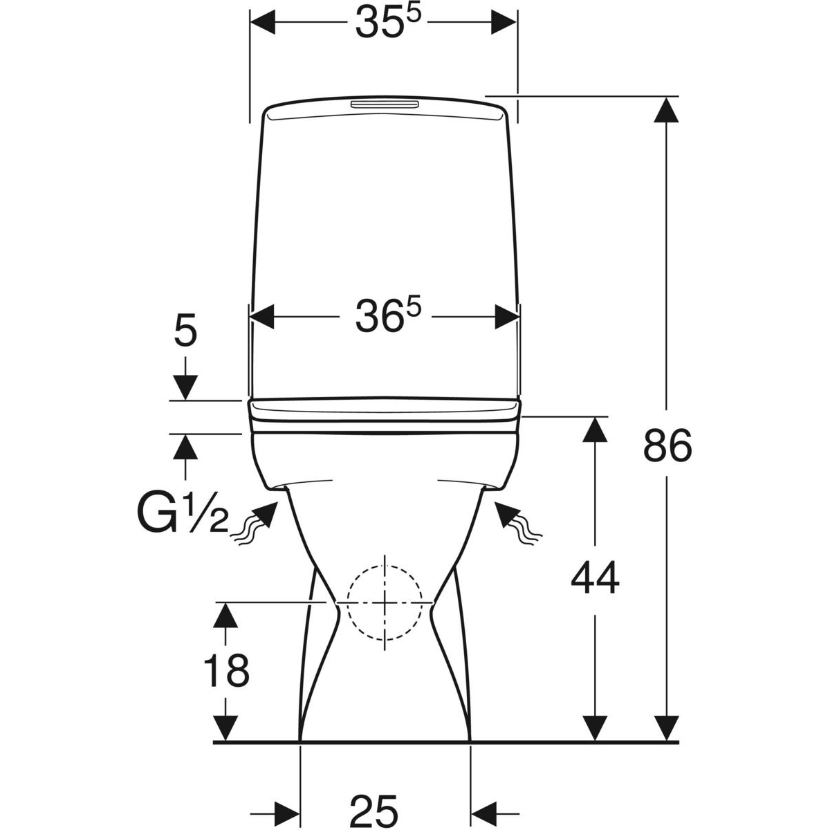 Toalettstol IFÖ Vinta Rimfree för P-Lås