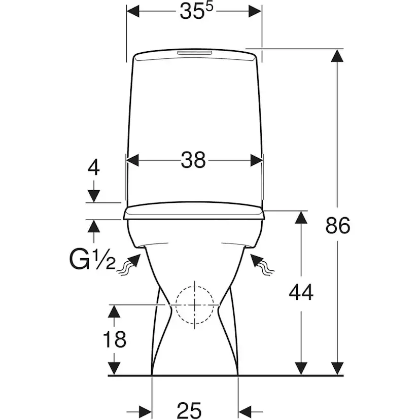 Toalettstol IFÖ Vinta Rimfree för P-Lås