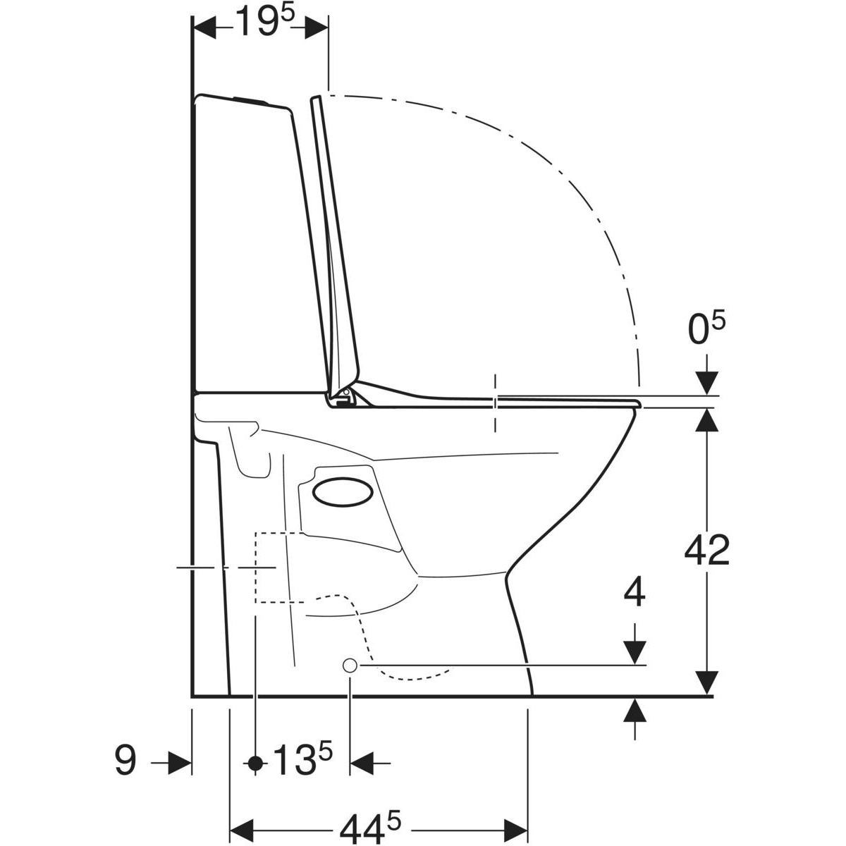 Toalettstol IFÖ Vinta Rimfree för P-Lås