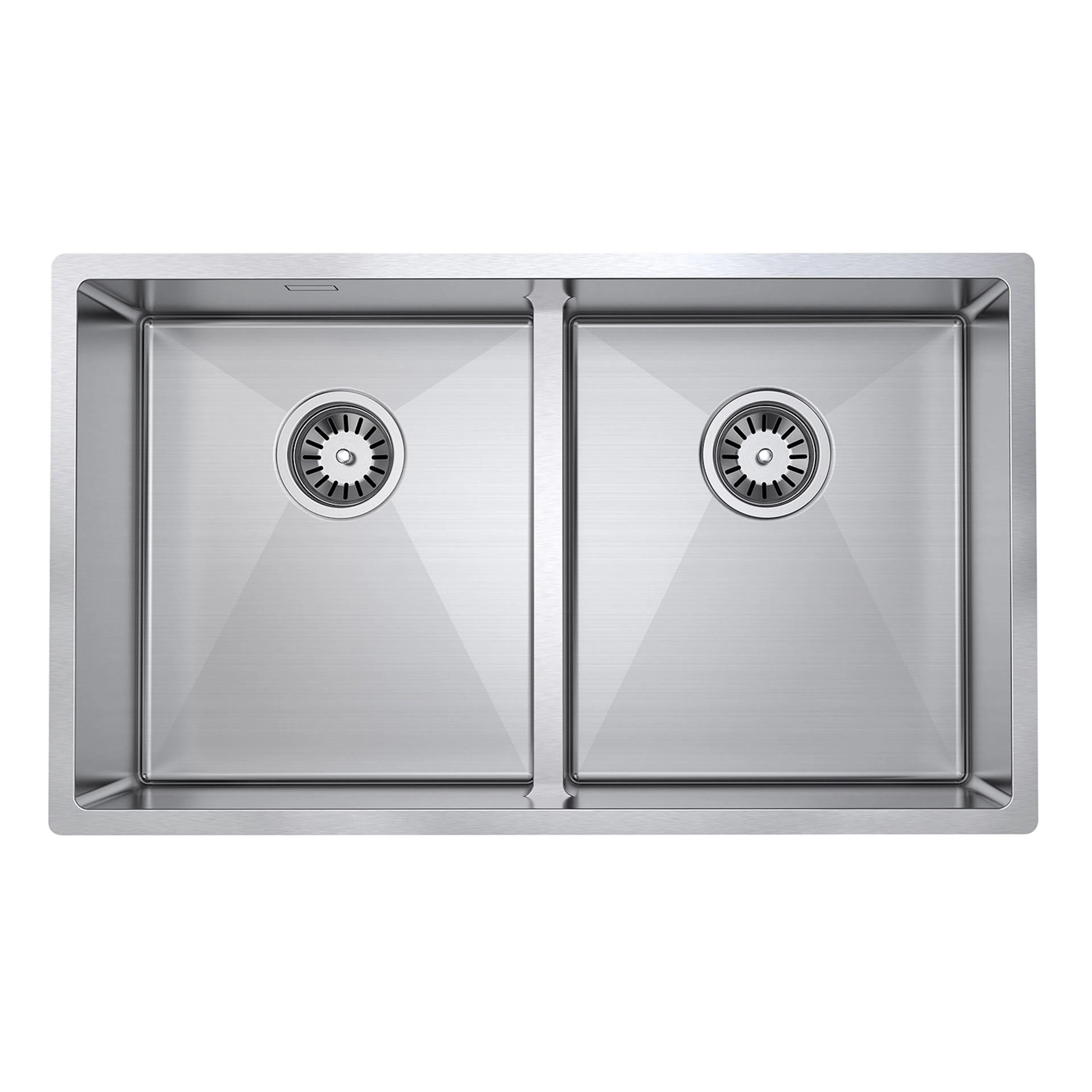 Diskho DecoSteel DI Combo 3434 Rostfri Dubbel med Korgventil & Vattenlås