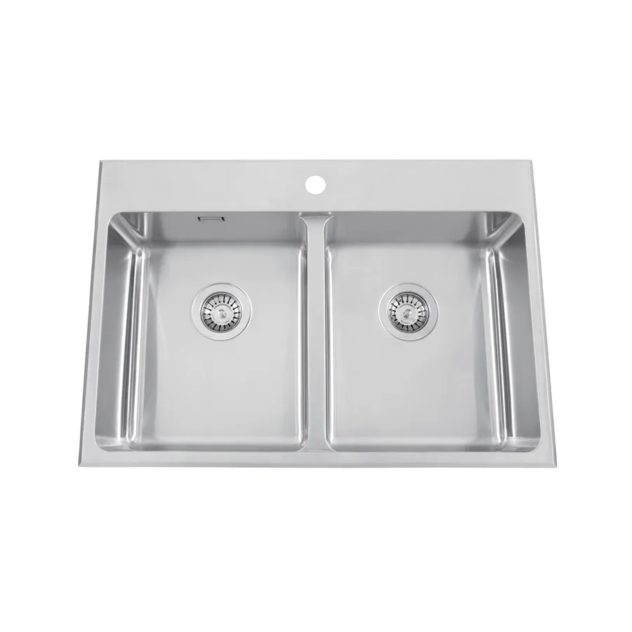 Infälld Diskho Nordic Tech Safir 80 K B Rostfri Dubbel med Korgventil & Vattenlås