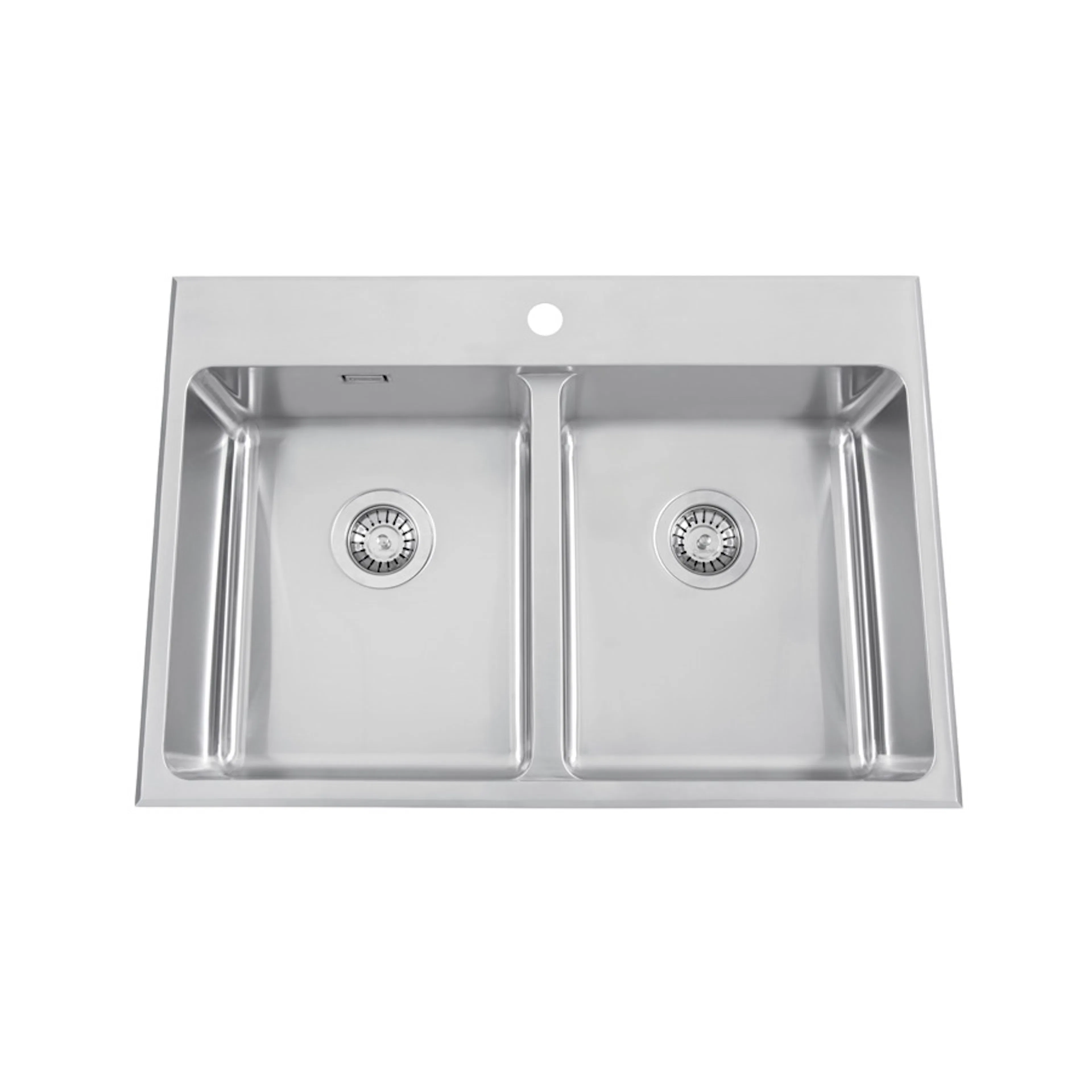 Infälld Diskho Nordic Tech Safir 80 K B Rostfri Dubbel med Korgventil & Vattenlås