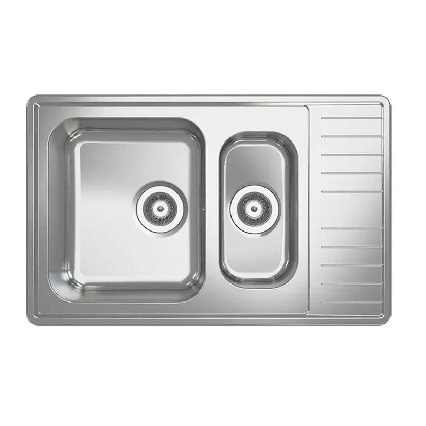 Infälld Diskbänk Stala Lyria L40-17S Rostfri med Dubbel Diskho