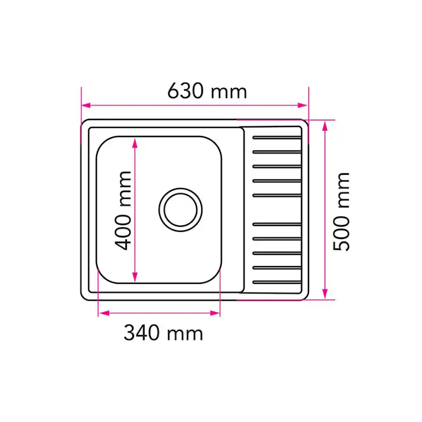 Infälld Diskbänk Stala Lyria L40-S Rostfri Diskho