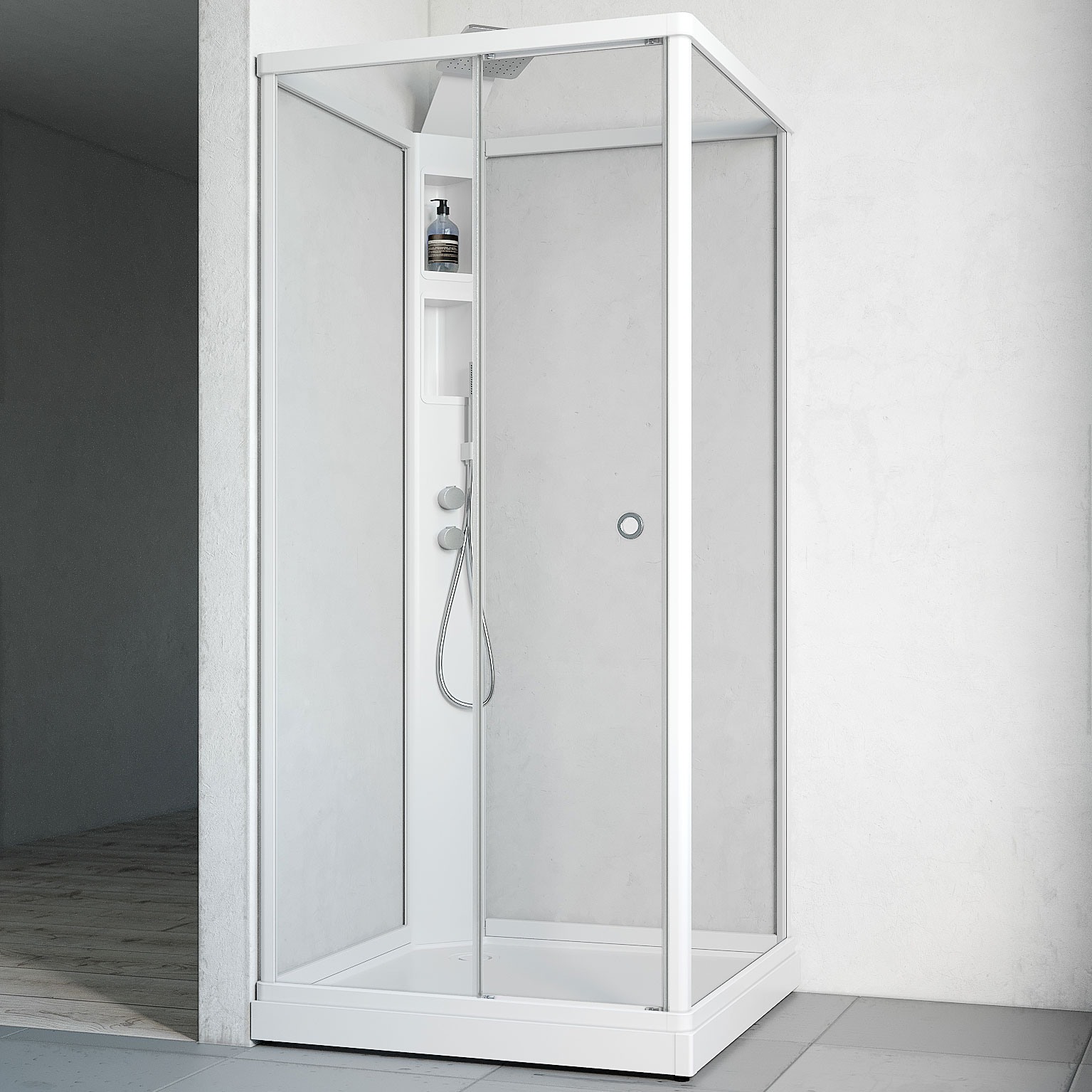 Duschkabin Macro Design Flow Front med Infälld Blandare