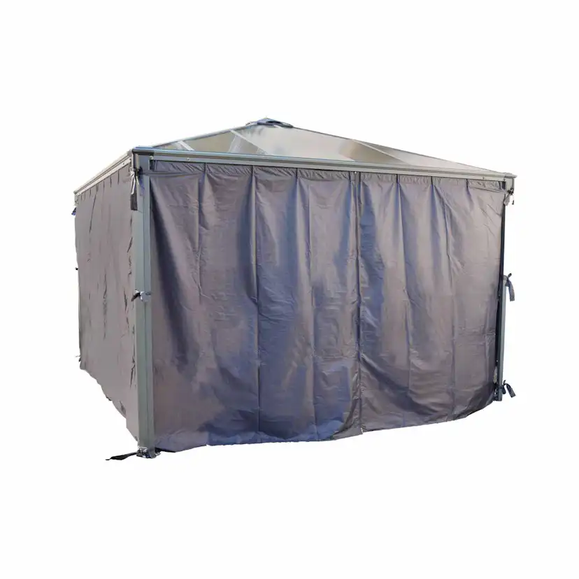 Draperi gop Till Palermo Pergola UV-skyddad Polyesterväv, Grå, 4st