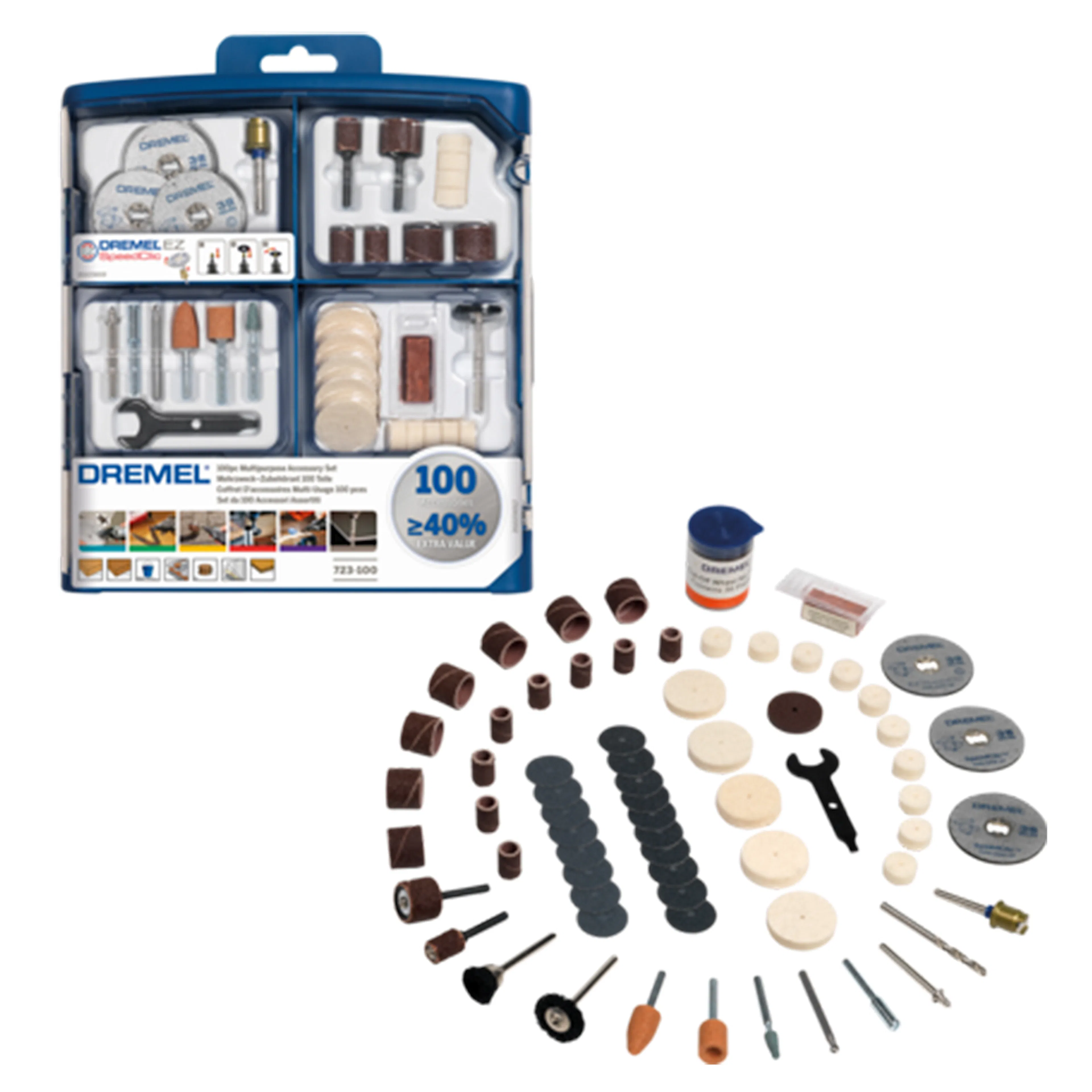 Universaltillbehörssats  Dremel 100 Delar 723