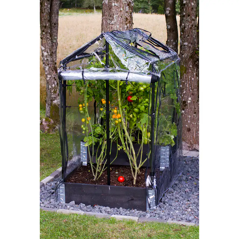 Drivhus Flexigarden för Odlingslåda Svart