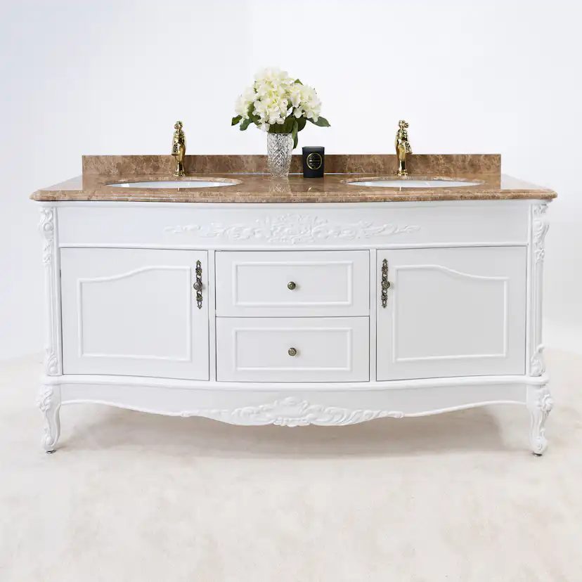 Tvättställsskåp Vesani Ottawa Dubbel Beige Marmor