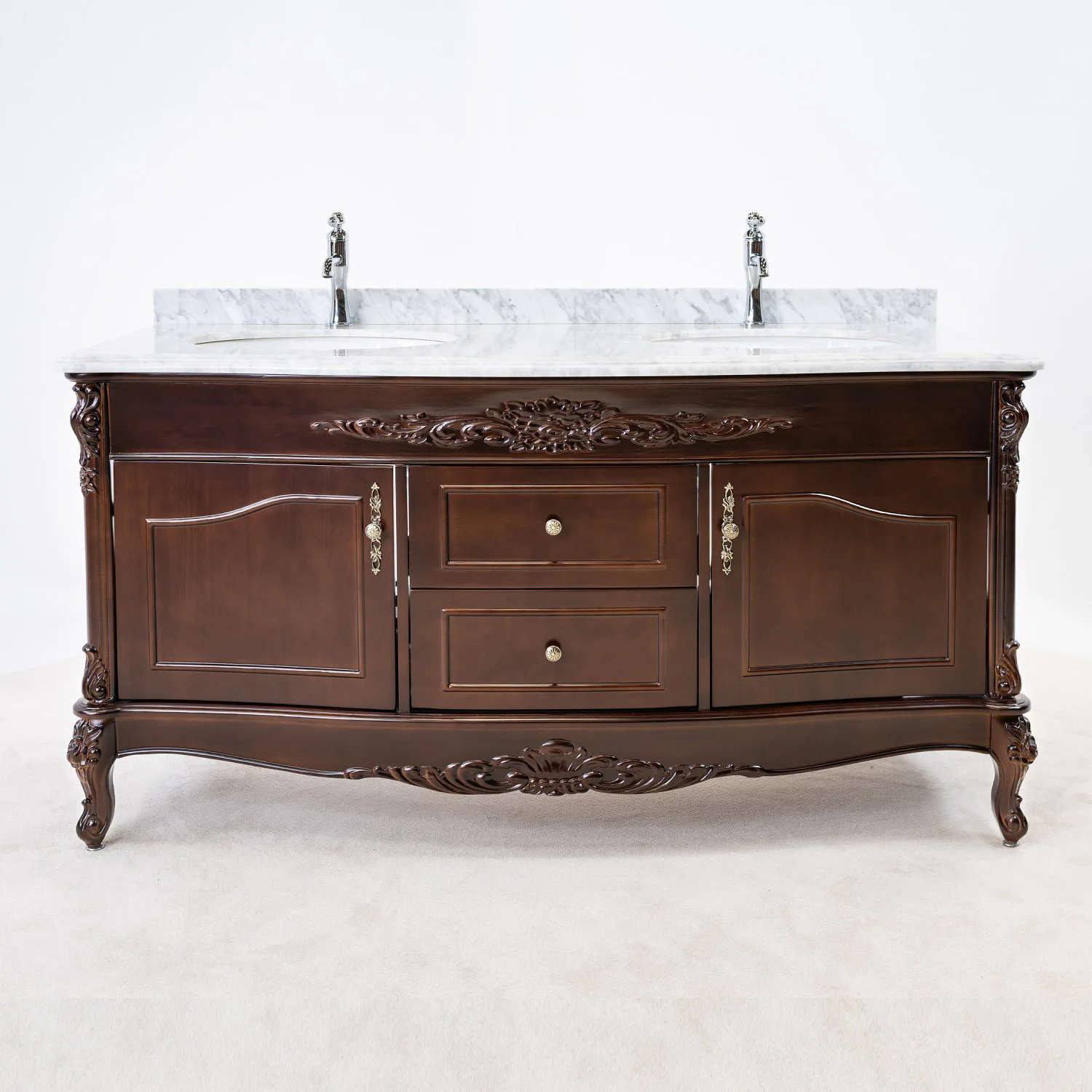 Tvättställsskåp Vesani Ottawa Dubbel Vit Marmor