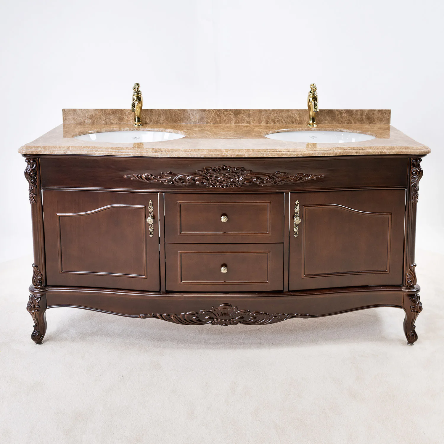 Tvättställsskåp Vesani Ottawa Dubbel Beige Marmor