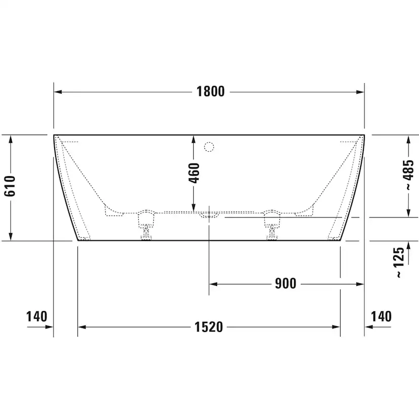 Badkar Duravit DuraSquare mot Vägg