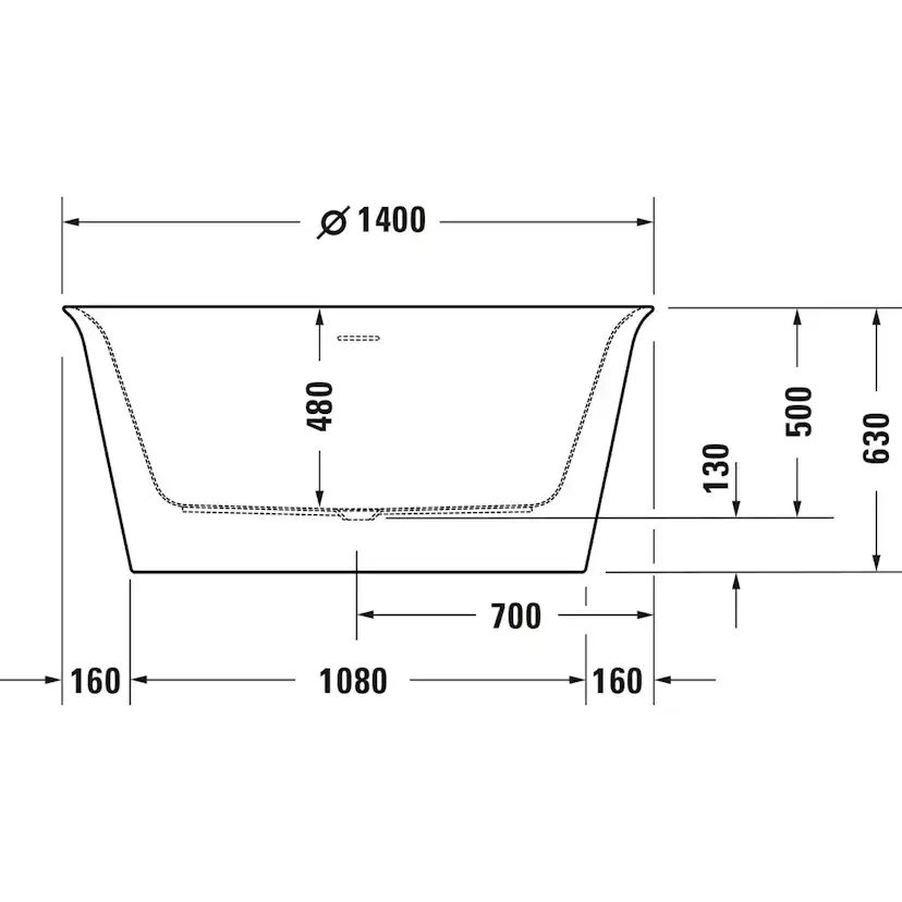 Badkar Duravit White Tulip Vit 1400x1400 mm