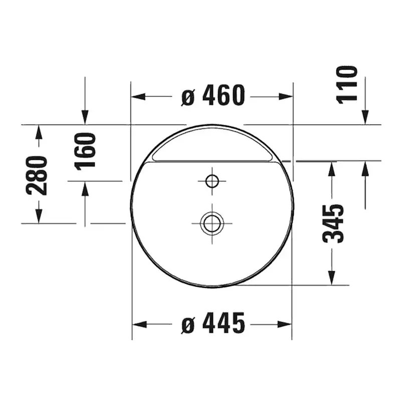 Tvättställ Duravit Bento Starck Box för Placering på Bänkskiva 460 mm