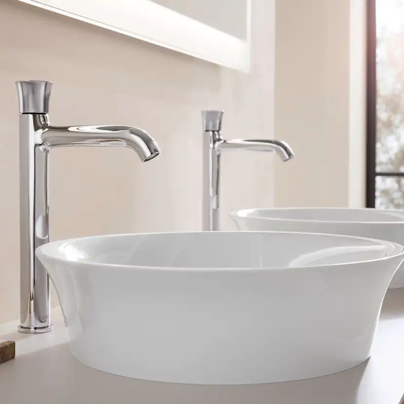 Tvättställ Duravit White Tulip för Placering på Bänkskiva Vit Högblank 430 mm