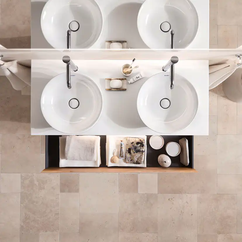 Tvättställ Duravit White Tulip för Placering på Bänkskiva Vit Högblank 430 mm